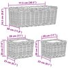 vidaXL Pl&ouml;ntuvagn me&eth; geymslu 3 pcs Br&uacute;nn Kubu rattan