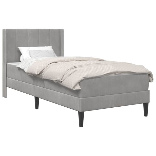 vidaXL Ramsv&iacute;k me&eth; d&yacute;nu Lj&oacute;sgr&aacute;r 80 x 200 cm Flauel