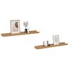 vidaXL Vegghylla me&eth; hillu 2 pcs Br&uacute;nn 60 x 9 x 3 cm Samsettur vi&eth;ur
