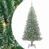 vidaXL Gervij&oacute;latr&eacute; me&eth; Snj&oacute;fl&ouml;kt og LED Lj&oacute;s Gr&aelig;nn og hv&iacute;tur 240 cm