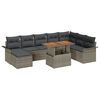 vidaXL Gar&eth;s&oacute;fa sett me&eth; geymslu 9 pcs Gr&aacute;r Poly rattan