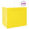 vidaXL Papp&iacute;rspokar 50 stk me&eth; Handf&ouml;ngum Gulir 32x22x28 cm