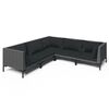 vidaXL 5 Hluta Gar&eth;h&uacute;sgagnasett me&eth; Sessum Polyrattan D&ouml;kkgr&aacute;r
