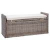 vidaXL Geymslubekkur me&eth; p&uacute;&eth;i me&eth; geymslu Gr&aacute;r 110 x 40 x 50 cm Rattan