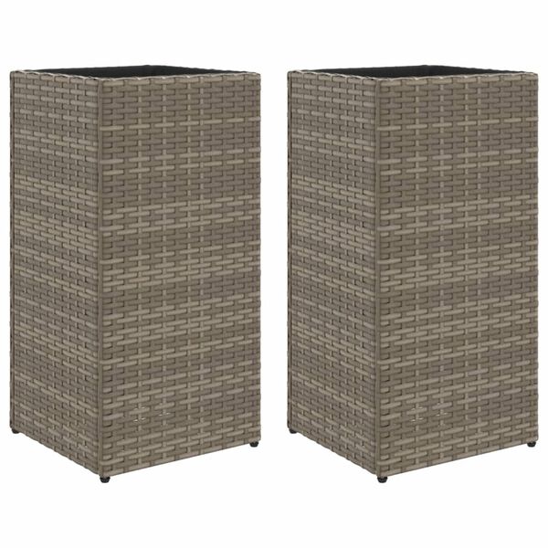 vidaXL Gr&oacute;&eth;urker Gr&aacute;tt 2 stk 30x30x60 cm P&oacute;l&yacute;rattan