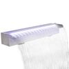 R&eacute;tthyrndur Foss fyrir sundlaug me&eth; LED Lj&oacute;sum Ry&eth;fr&iacute;tt St&aacute;l 60 cm