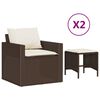 vidaXL 4 Hluta Gar&eth;s&oacute;fasett me&eth; Sessum Br&uacute;nt P&oacute;l&yacute;rattan