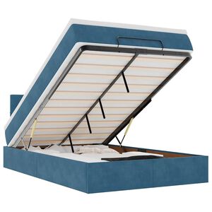 vidaXL Ottoman r&uacute;m me&eth; d&yacute;nu & LED d&ouml;kkbl&aacute;tt 120x200cm flauel