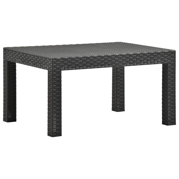 vidaXL Garðborð Reykgrátt 58x58x41 cm PP Rattan