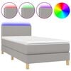vidaXL H&oacute;lfa&eth; Springr&uacute;m me&eth; D&yacute;nu&LED Lj&oacute;sgr&aacute;tt 80x200cm Tauefni