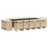 vidaXL 15 Hluta Gar&eth;bor&eth;sett me&eth; Sessum Drapplitu&eth; P&oacute;l&yacute;rattan