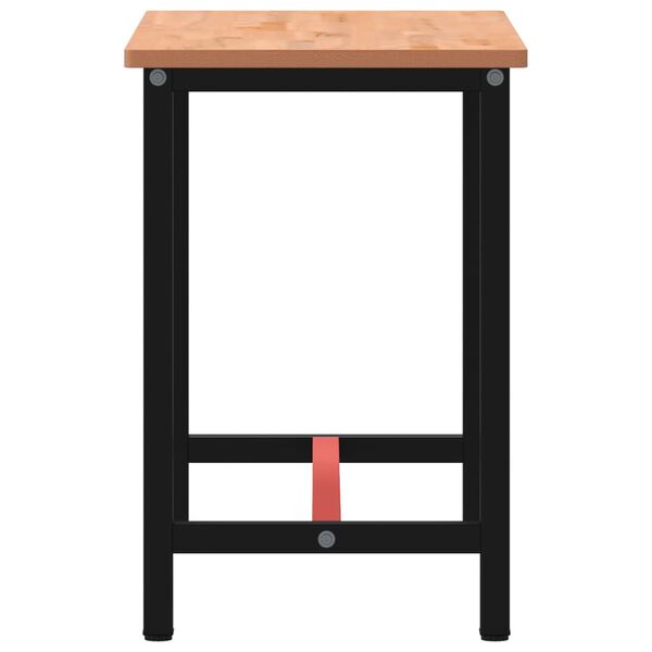 vidaXL Vinnubekkur 115x55x81,5 cm Gegnheilt Beyki og M&aacute;lmur