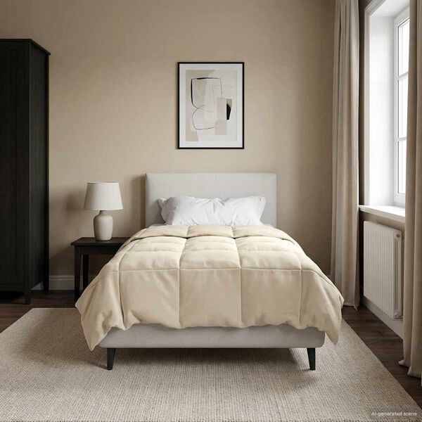 vidaXL Vetrar s&aelig;ng S&iacute;&eth;la&eth; Rj&oacute;malitur 135 x 200 cm M&iacute;kr&oacute;f&iacute;ber