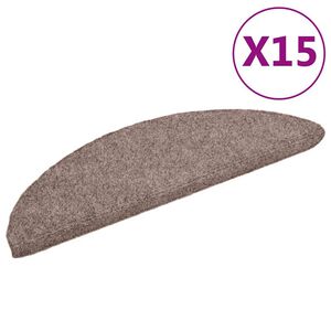 vidaXL Stigamottur sj&aacute;lfl&iacute;mandi 15 stk 56x17x3 cm lj&oacute;sbr&uacute;nar h&aacute;lfhringlaga