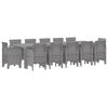 vidaXL Gar&eth;ur bor&eth;sett 13 pcs Lj&oacute;sgr&aacute;r Poly rattan