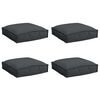 vidaXL P&uacute;&eth;i 4 pcs Svartur 40 x 40 x 8 cm Oxford efni