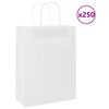 vidaXL Papp&iacute;rspokar 250 stk me&eth; Handf&ouml;ngum Hv&iacute;tir 26x12x35 cm