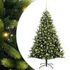 vidaXL Listilega Samanbrj&oacute;ta J&oacute;latr&eacute; 150 LED lj&oacute;s Gr&aelig;nn 150 cm