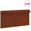 vidaXL Sniglafence 16 pcs Rusty 50 x 3,5 x 25 cm Ve&eth;ra&eth; st&aacute;l