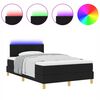 vidaXL LED Box Spring R&uacute;m me&eth; d&yacute;nu Svartur 120 x 190 cm d&uacute;kur