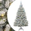 vidaXL Gervi j&oacute;latr&eacute; me&eth; 300 LED Gr&aelig;nn og hv&iacute;tur 210 cm PVC og m&aacute;lmur