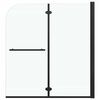 vidaXL Samanleggjanlegur Sturtuveggur 2 &THORN;il ESG 120 x 140 cm Svartur