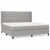 vidaXL H&oacute;lfa&eth; Springr&uacute;m me&eth; D&yacute;nu Lj&oacute;sgr&aacute;tt 200x200 cm Efni