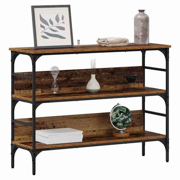 vidaXL Veggborð Gamalt viður 100 x 32 x 75 cm Samsettur viður