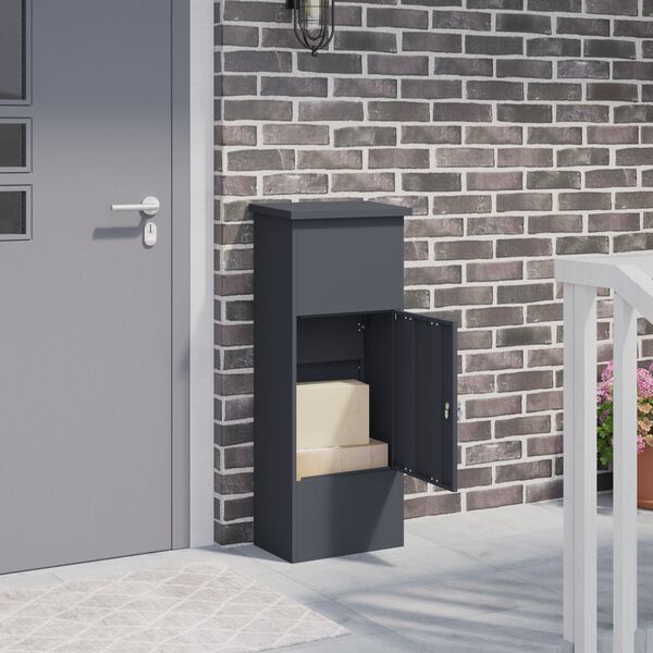 vidaXL P&oacute;stkassi me&eth; geymslu Antras&iacute;t 44,5 x 29 x 110,5 cm St&aacute;l