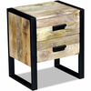 vidaXL Hli&eth;arbor&eth; me&eth; 2 Sk&uacute;ffum Gegnheill Mang&oacute;vi&eth;ur 43x33x51 cm