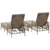 vidaXL Sólstóll með púði 2 pcs Drapplitaður 35 x 35 x 32 cm pólýrattan