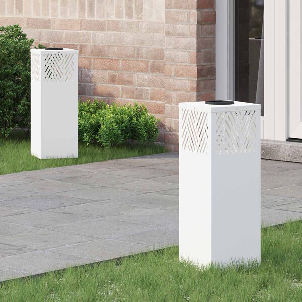 vidaXL S&oacute;lar LED st&iacute;gslj&oacute;s 2 pcs Hv&iacute;tt Kaldvalsa&eth;ur st&aacute;lar