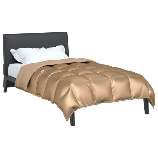 vidaXL Vetrar s&aelig;ng gold 220 x 135 cm Sat&iacute;n og microfiber