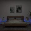 vidaXL N&aacute;ttbor&eth; me&eth; LED-Lj&oacute;sum 2 stk. Hv&iacute;t 40x39x48,5 cm