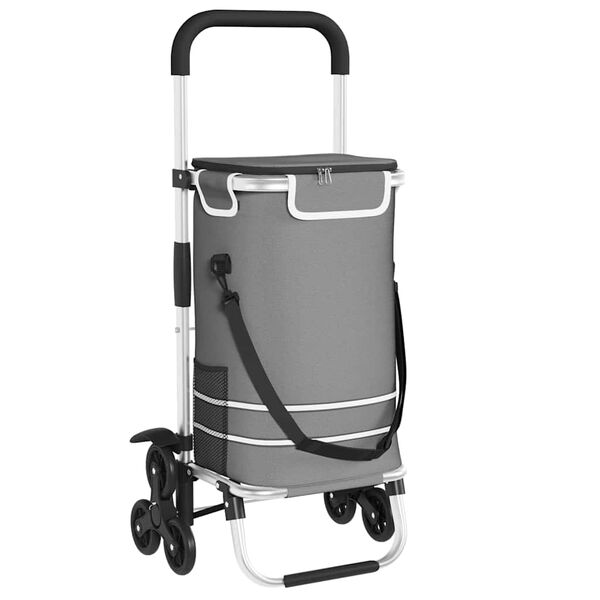 vidaXL Verslunarvagn Grár 47 x 39 x 100.5 cm Oxford efni