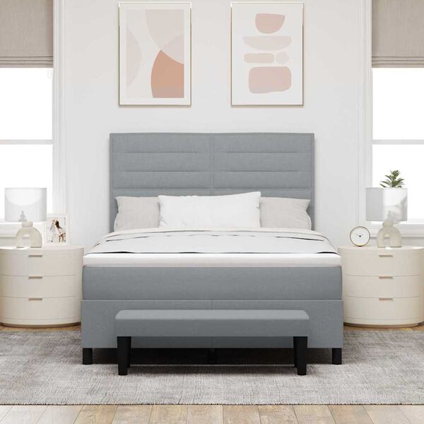 vidaXL Kassi vorinn r&uacute;m me&eth; d&yacute;nu Lj&oacute;sgr&aacute;r 160 x 200 cm d&uacute;kur