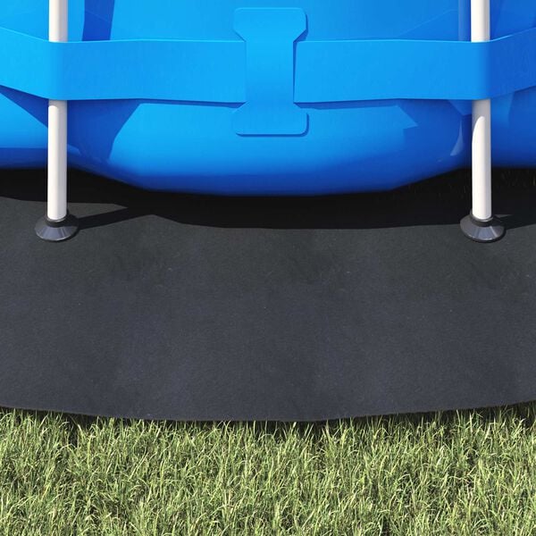 vidaXL Botnplata fyrir sundlaug Svartur &Oslash; 366 cm &Oacute;ofin efni