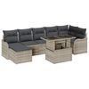 vidaXL Gar&eth;s&oacute;fa sett me&eth; p&uacute;&eth;i 8 pcs Lj&oacute;sgr&aacute;tt Poly rattan