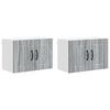 vidaXL Elb&uacute;&eth;afj&ouml;lbreyttar Vegghengt Lucca 2 pcs Gr&aacute;r Sonoma eikarlitur