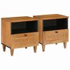 vidaXL Noat&ouml;flu sk&aacute;pur me&eth; sk&uacute;ffu 2 pcs L&eacute;tt br&uacute;nt 40 x 33 x 46 cm