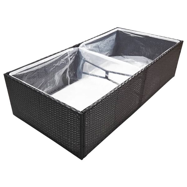 vidaXL Garðker Svart 157x80x40 cm Pólýrattan