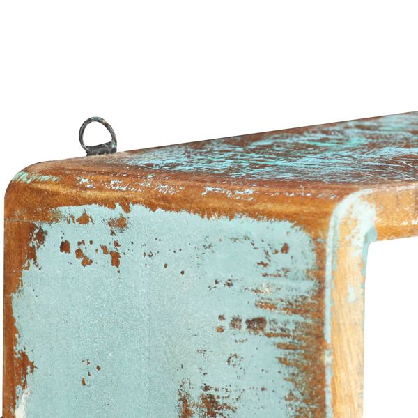 vidaXL 3 Parta Vegghengt Kubbahillusett Gegnheill Endurunninn Viður