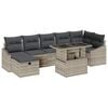 vidaXL Gar&eth;s&oacute;fa sett 8 pcs Lj&oacute;sgr&aacute;r p&oacute;l&yacute;rattan
