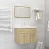 804785 vidaXL 2 Piece Bathroom Furniture Set Sonoma Oak Chipboard
