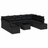 vidaXL Gar&eth;s&oacute;fa sett me&eth; p&uacute;&eth;i 9 pcs Svartur P&oacute;l&yacute;rattan