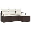 vidaXL S&oacute;fasett me&eth; p&uacute;&eth;i me&eth; geymslu 4 pcs Br&uacute;nn og Rj&oacute;ma p&oacute;l&yacute;rattan