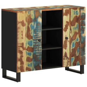 vidaXL Skenkur með 2 Hurðum 90x33x75 cm Gegnheill Endurnýttur Viður