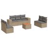 vidaXL 8 Hluta Gar&eth;s&oacute;fasett me&eth; Sessum Drappa&eth; P&oacute;l&yacute;rattan