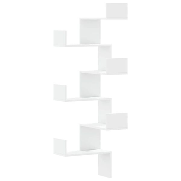 vidaXL Vegghornhilla 45x45x147 cm Hvít Samsettur Viður