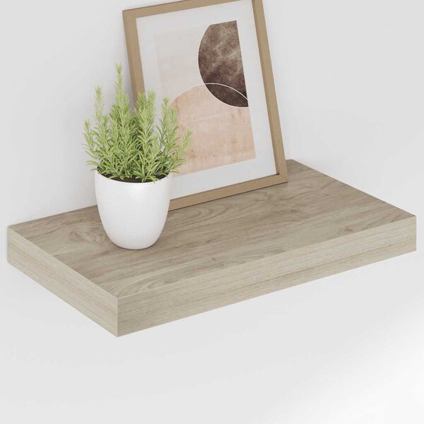 vidaXL Vegghengdar Hillur 2 stk. Eikarlita&eth;ar 40x23x3,8 cm MDF